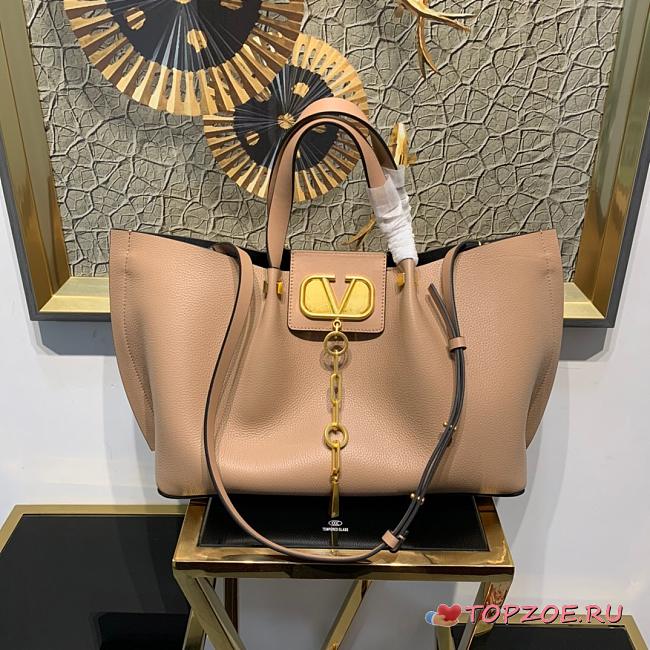 VALENTINO GARAVANI ESCAPE LARGE TOTE BAG NUDE PINK SIZE 31 CM - 1