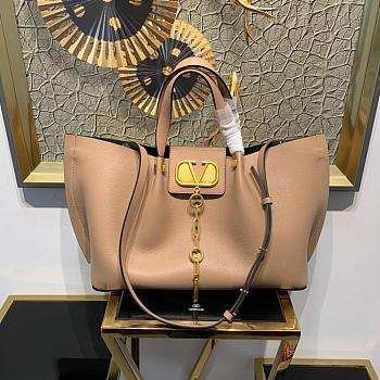 VALENTINO GARAVANI ESCAPE LARGE TOTE BAG NUDE PINK SIZE 31 CM