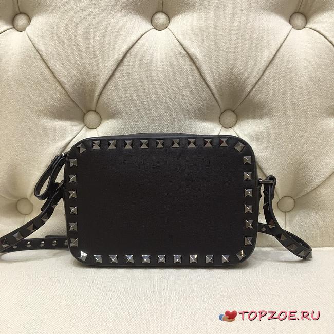 VALENTINO GARAVANI ROCKSTUD CAMERA BAG FULL BLACK SIZE 18 CM - 1