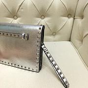 VALENTINO ROCKSTUD CLUTCH SILVER SIZE 28 CM - 5