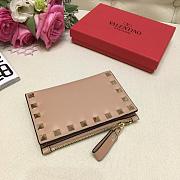 VALENTINO ROCKSTUD COIN PURSE AND CARDHOLDER DARK BEIGE SIZE 13 CM - 5