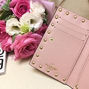 VALENTINO ROCKSTUD COIN PURSE AND CARDHOLDER POWDER PINK SIZE 13 CM - 5