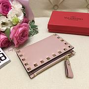 VALENTINO ROCKSTUD COIN PURSE AND CARDHOLDER POWDER PINK SIZE 13 CM - 4