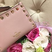 VALENTINO ROCKSTUD COIN PURSE AND CARDHOLDER POWDER PINK SIZE 13 CM - 2