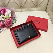 VALENTINO ROCKSTUD COIN PURSE AND CARDHOLDER FULL BLACK SIZE 13 CM - 1
