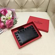 VALENTINO ROCKSTUD COIN PURSE AND CARDHOLDER FULL BLACK SIZE 13 CM - 6