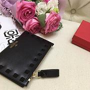 VALENTINO ROCKSTUD COIN PURSE AND CARDHOLDER FULL BLACK SIZE 13 CM - 5