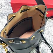 VALENTINO V LOGO LEATHER BUCKET BAG BLACK SIZE 15 CM - 6