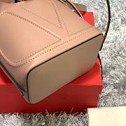 VALENTINO V LOGO LEATHER BUCKET BAG DARK BEIGE SIZE 15 CM - 5