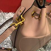 VALENTINO V LOGO LEATHER BUCKET BAG DARK BEIGE SIZE 15 CM - 3