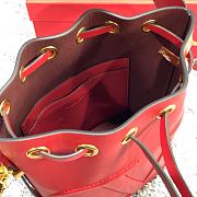 MVALENTINO V LOGO LEATHER BUCKET BAG RED SIZE 15 CM - 6