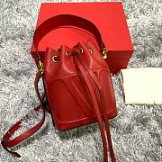 MVALENTINO V LOGO LEATHER BUCKET BAG RED SIZE 15 CM - 4