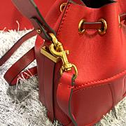 MVALENTINO V LOGO LEATHER BUCKET BAG RED SIZE 15 CM - 3