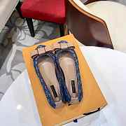 LV FLAT CANVAS SHOES BLUE & BLACK 003 - 3