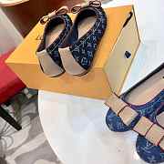 LV FLAT CANVAS SHOES BLUE & BLACK 003 - 5