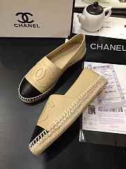 CHANEL ESPADRILLES BEIGE & BLACK FLAT C-01 - 4