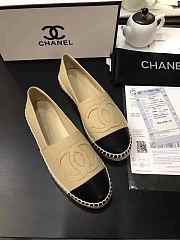 CHANEL ESPADRILLES BEIGE & BLACK FLAT C-01 - 6