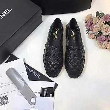 CHANEL LAMBSKIN FLAT BLACK C-01