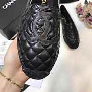 CHANEL LAMBSKIN FLAT BLACK C-01 - 2