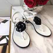 CHANEL CAMELLIA SANDALS WHITE C-02 - 6