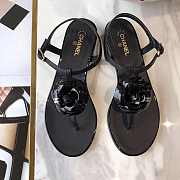 CHANEL CAMELLIA SANDALS BLACK C-02 - 1