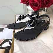 CHANEL CAMELLIA SANDALS BLACK C-02 - 5