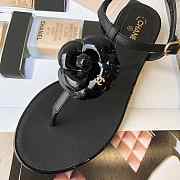 CHANEL CAMELLIA SANDALS BLACK C-02 - 3