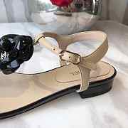 CHANEL CAMELLIA SANDALS BEIGE C-02 - 6