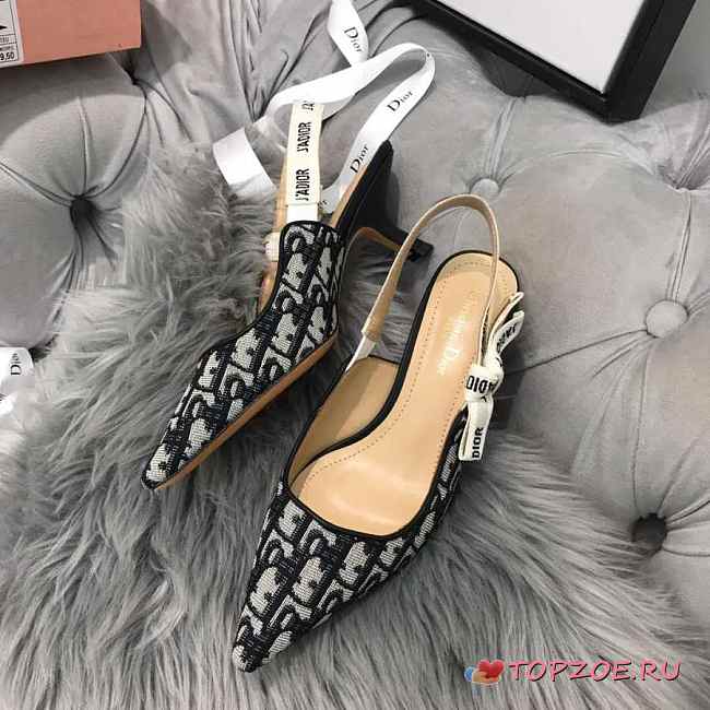 DIOR 19SS CD BLACK MID HEEL D-10 - 1