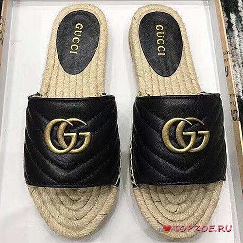 GUCCI LEATHER ESPADRILLE SLIPPERS G-01 - 1