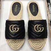 GUCCI LEATHER ESPADRILLE SLIPPERS G-01 - 1