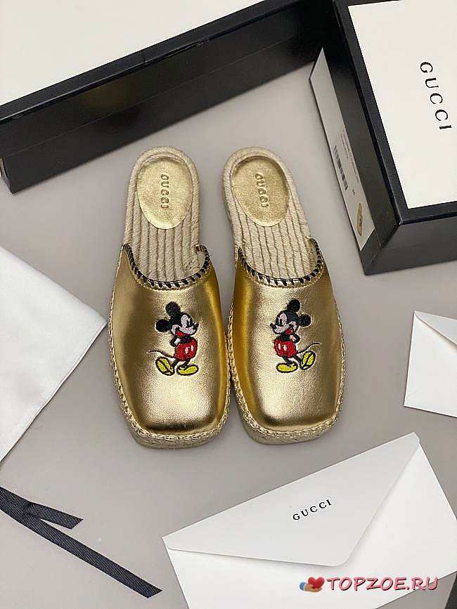 GUCCI SLIPPERS MICKEY GOLD G-01 - 1