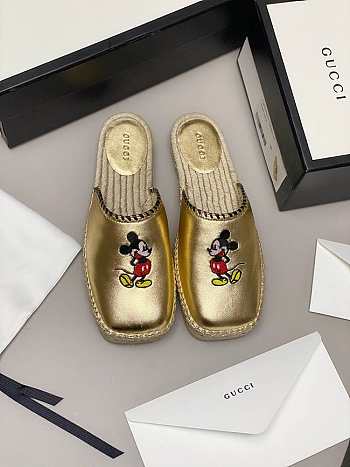 GUCCI SLIPPERS MICKEY GOLD G-01
