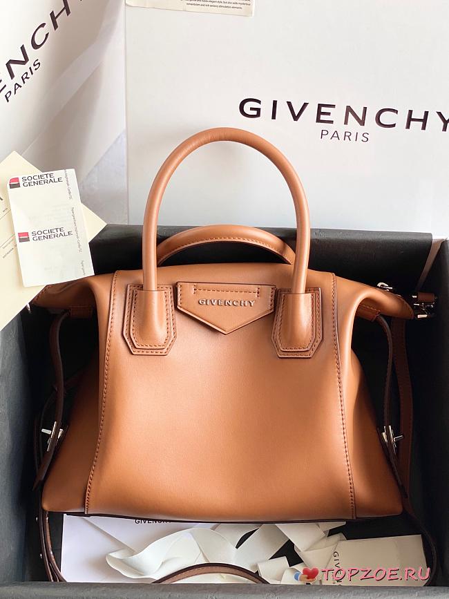 GIVENCHY SMALL ANTIGONA SOFT IN SMOOTH LEATHER BROWN BB50F3 SIZE 30 CM - 1
