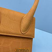 JACQUEMUS CHIQUITO MOYEN CROCODILE PATTERN CARAMEL 213BA02 SIZE 18 CM - 2