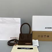 JACQUEMUS CHIQUITO CROCODILE PATTERN DARK BROWN 213BA01 SIZE 12 CM - 1
