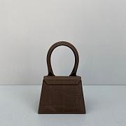 JACQUEMUS CHIQUITO CROCODILE PATTERN DARK BROWN 213BA01 SIZE 12 CM - 5