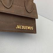 JACQUEMUS CHIQUITO CROCODILE PATTERN DARK BROWN 213BA01 SIZE 12 CM - 3