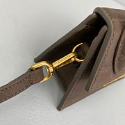JACQUEMUS CHIQUITO CROCODILE PATTERN DARK BROWN 213BA01 SIZE 12 CM - 2