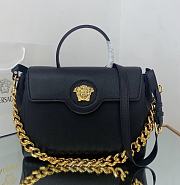 VERSACE LA MEDUSA LARGE HANDBAG BLACK & GOLD-TONE HARDWARE DBFI038 SIZE 35 CM - 1