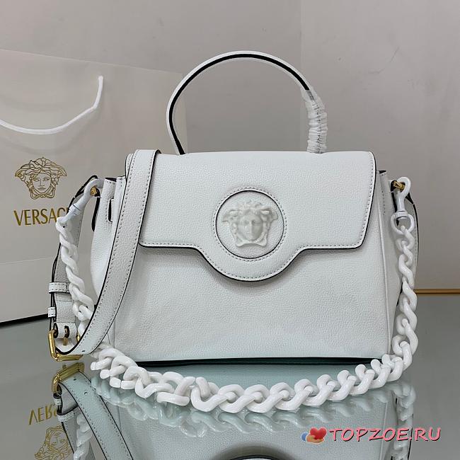 VERSACE LA MEDUSA MEDIUM HANDBAG WHITE DBFI039 SIZE 25 CM - 1
