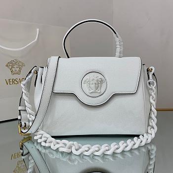VERSACE LA MEDUSA MEDIUM HANDBAG WHITE DBFI039 SIZE 25 CM