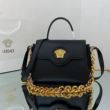 VERSACE LA MEDUSA MEDIUM HANDBAG BLACK & GOLD-TONE HARDWARE DBFI039 SIZE 25 CM