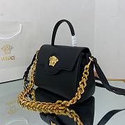 VERSACE LA MEDUSA MEDIUM HANDBAG BLACK & GOLD-TONE HARDWARE DBFI039 SIZE 25 CM - 2