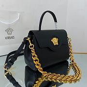 VERSACE LA MEDUSA MEDIUM HANDBAG BLACK & GOLD-TONE HARDWARE DBFI039 SIZE 25 CM - 6