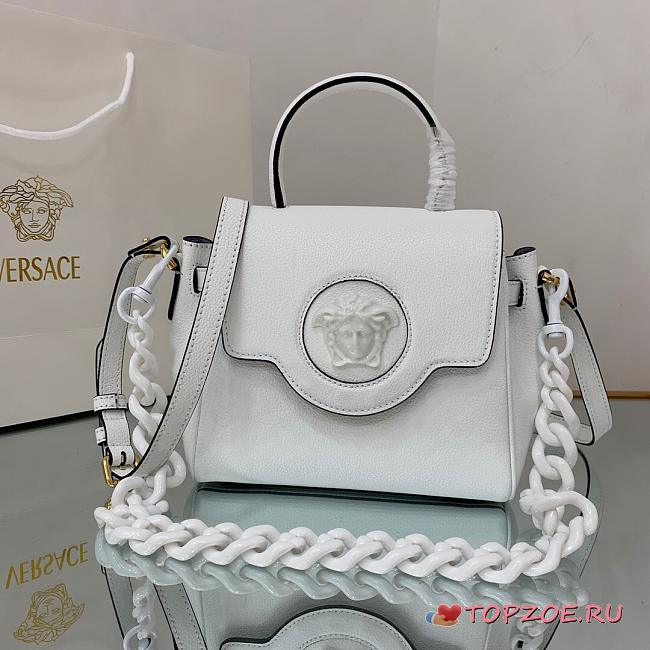 VERSACE LA MEDUSA SMALL HANDBAG WHITE DBFI040 SIZE 20 CM - 1