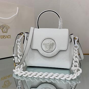 VERSACE LA MEDUSA SMALL HANDBAG WHITE DBFI040 SIZE 20 CM