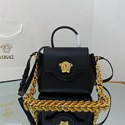 VERSACE LA MEDUSA SMALL HANDBAG BLACK & GOLD-TONE HARDWARE DBFI040 SIZE 20 CM - 1