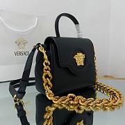 VERSACE LA MEDUSA SMALL HANDBAG BLACK & GOLD-TONE HARDWARE DBFI040 SIZE 20 CM - 5