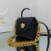 VERSACE LA MEDUSA SMALL HANDBAG BLACK & GOLD-TONE HARDWARE DBFI040 SIZE 20 CM - 2